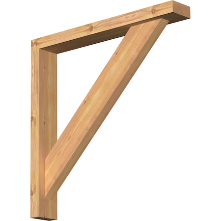 Ekena Millwork Traditional Block Smooth Bracket w/ Offset Brace, Western Red Cedar, 3 1/2"W x 24"D x 24"H BKT0402X24X24TRA05SWR